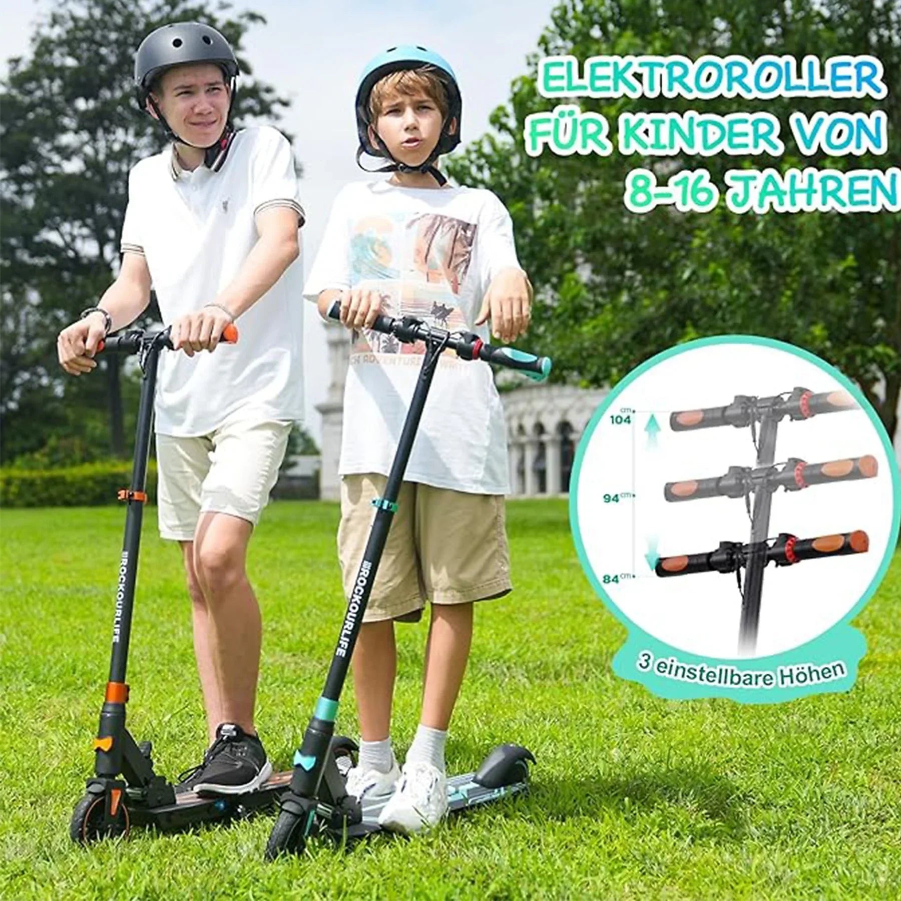 RCB R15 Kid E-Scooter mit RCB Logo, 250W Motor, IPX4