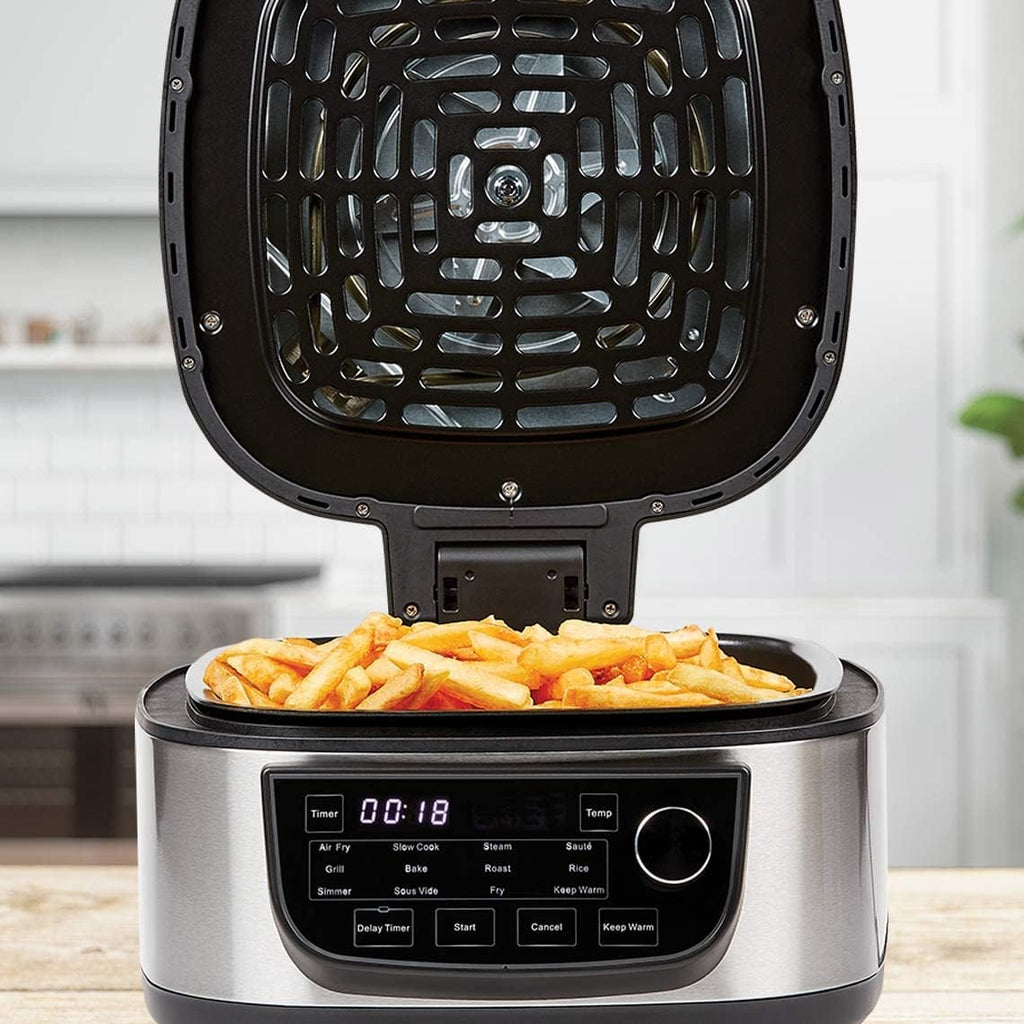 PowerXL MultiCooker - 12 in 1 Multikocher mit Warmhaltefunktion - Heißluftfritteuse, Backofen, Bratpfanne, Reiskocher uvm. - 5,7 Liter Fassungsvermögen - 12 Kochprogramme - Airfryer - Kaloriensparend