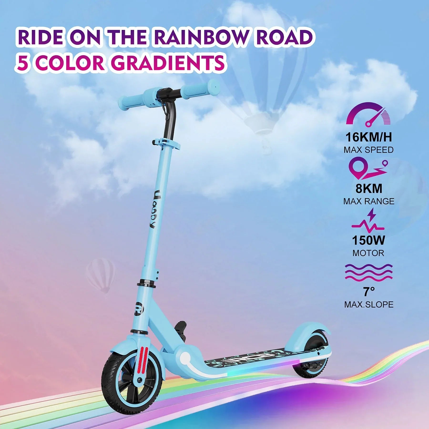 RCB R11 Kid E-scooter mit RCB Logo - Leichter Elektroroller für Kinder