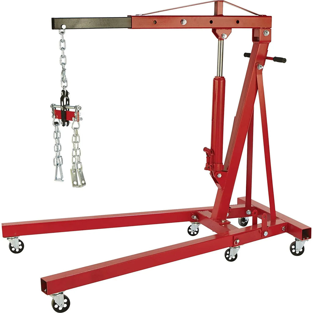 Strongway Hydraulic Engine Hoist with Load Leveler 2-Ton Capacity, 1in.-82 5/8in. Lift Range