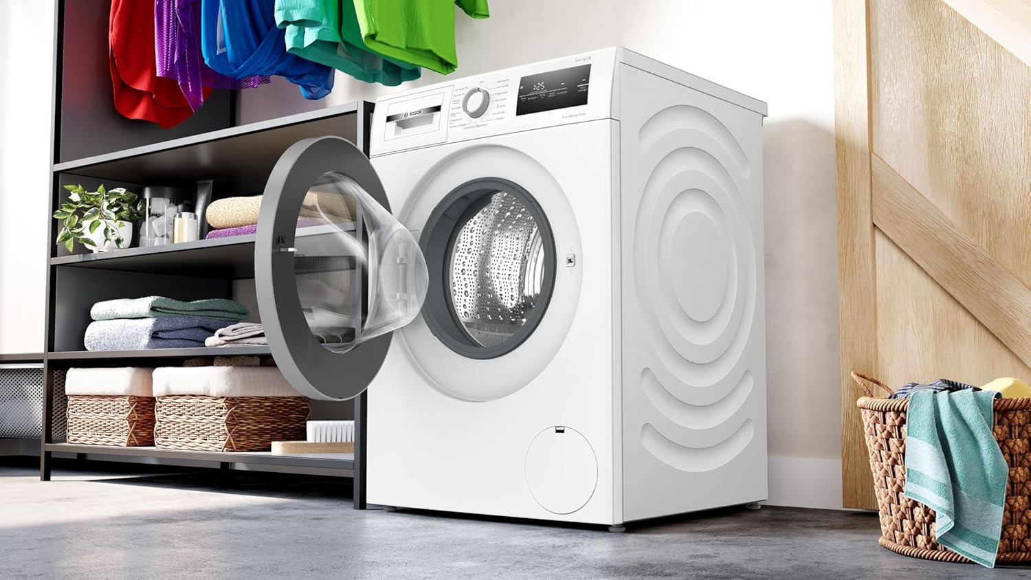 BOSCH WAN28127 Waschmaschine Serie 4, Frontlader mit 8kg Fassungsvermögen, 1400 UpM, Iron Assist, Active Water Plus, EcoSilence Drive, Speed Perfect, Weiß, 60cm