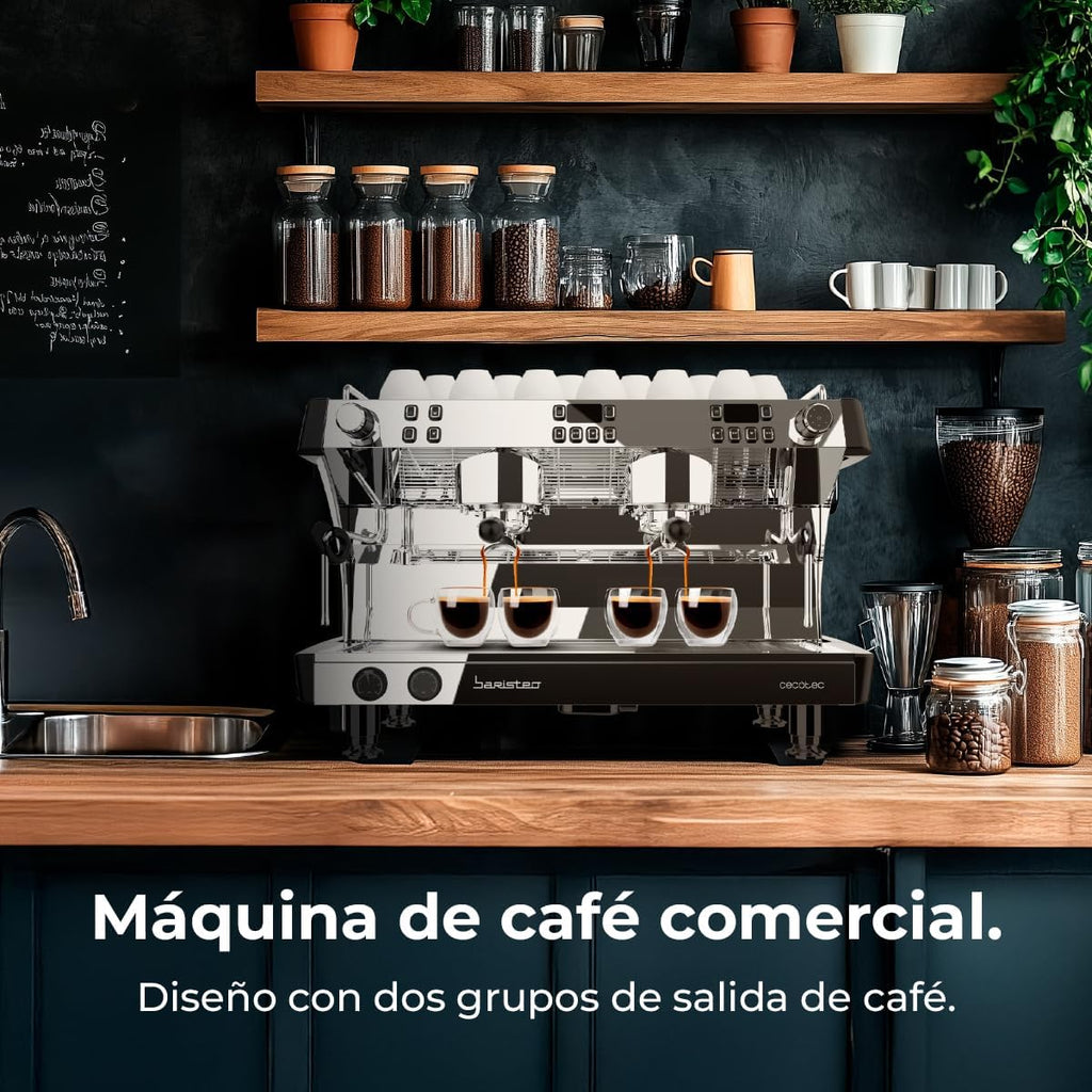 Cecotec Espresso-Kaffeemaschine Barista Baristeo Intima, professionelle Barista-Espressomaschine, Vorbrüh-System, 15 Bar Pumpe, einfaches Befüllen, 1,7L Wassertank und Tassenwärmer