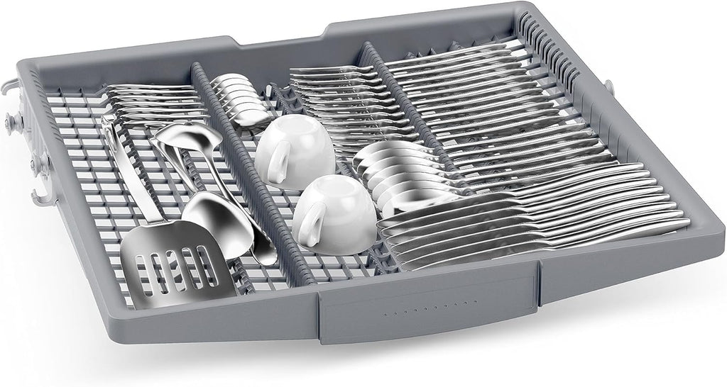 Bosch SMV4ETX08E, Serie 4, Smarter Geschirrspüler Vollintegriert 60 cm, Besteckkorb, Spülmaschine mit Programmassistent, besonders Leise, Rackmatic, Automatische Türöffnung, InfoLight, AquaStop