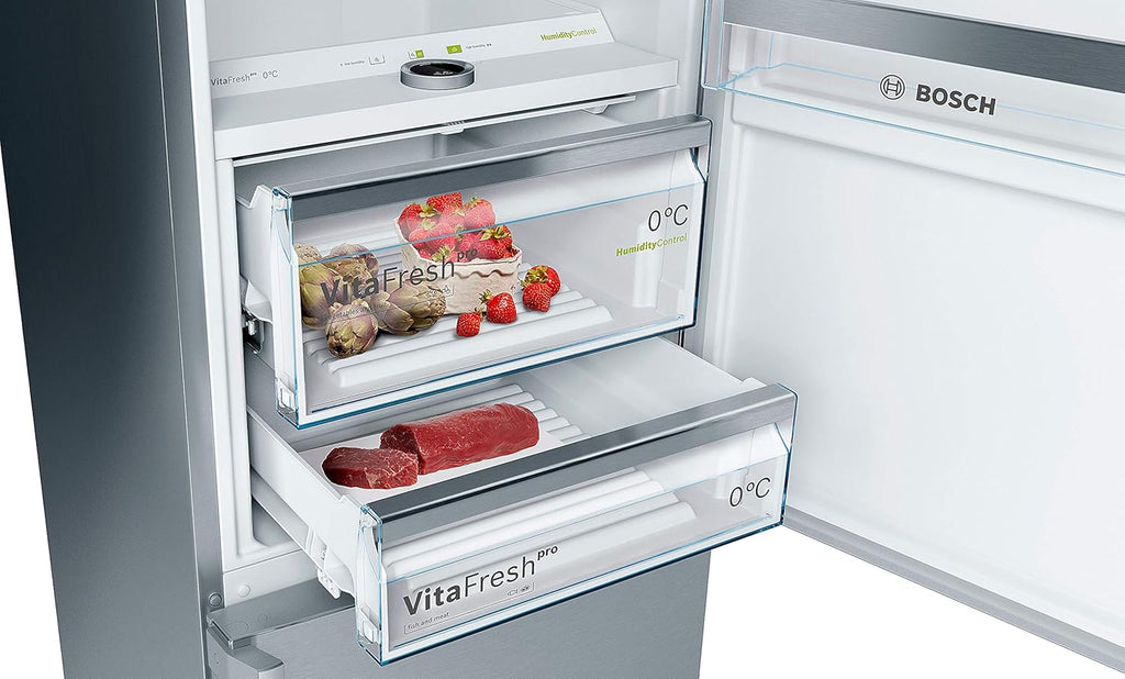 Bosch KGN36NWEA Serie 2 Kühl-Gefrier-Kombination, 186 x 60 cm, 215 L Kühlen & 87 L Gefrieren, NoFrost nie wieder abtauen, LED-Beleuchtung gleichmäßige Ausleuchtung