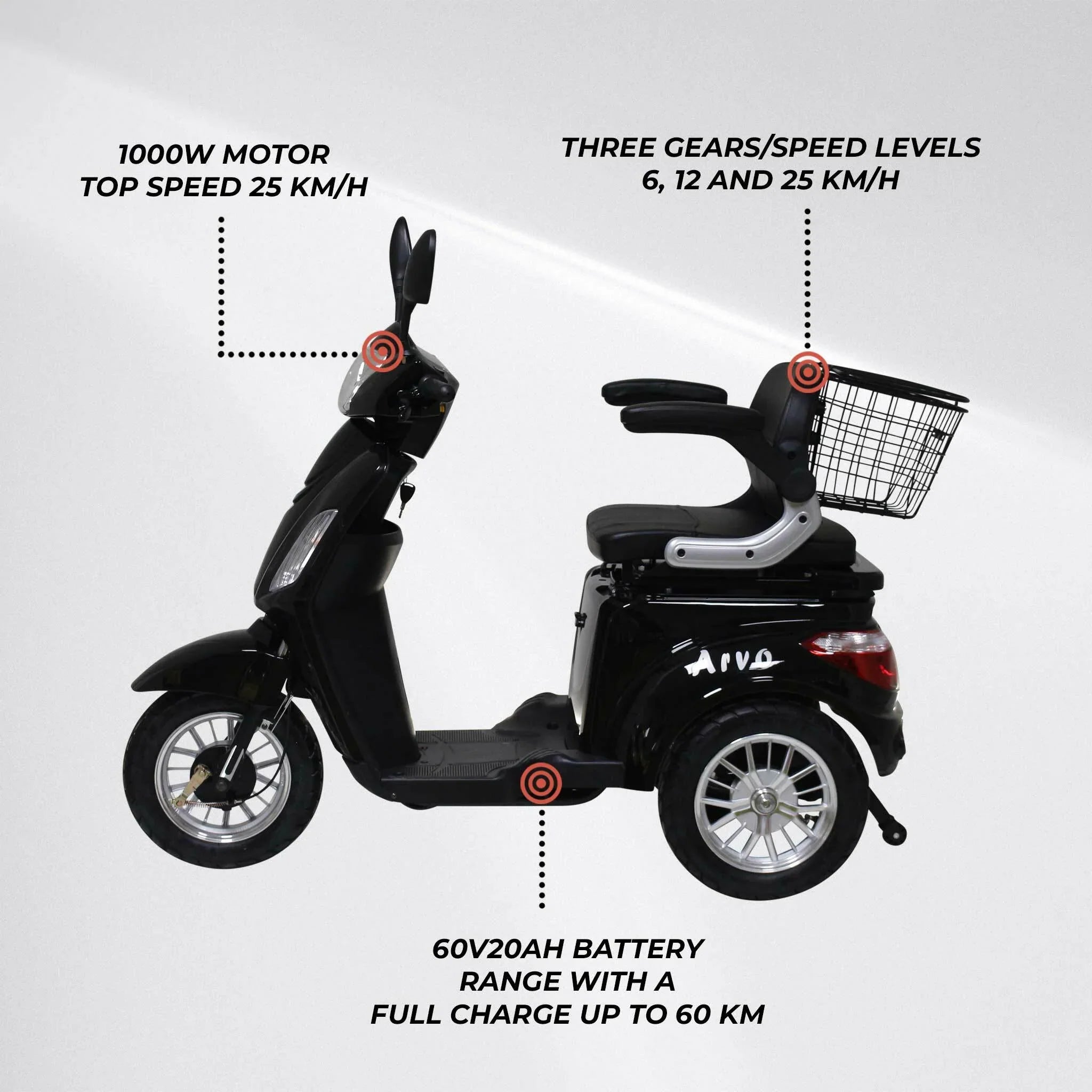 Arvo Seniorenmobil P300 Schwarz