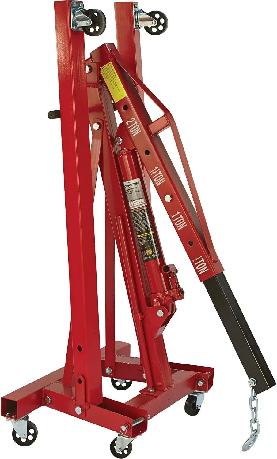 Strongway Hydraulic Engine Hoist with Load Leveler 2-Ton Capacity, 1in.-82 5/8in. Lift Range