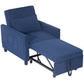 HOMCOM Schlafsessel Klappbett 3in1 verstellbar mit Rollen Blau