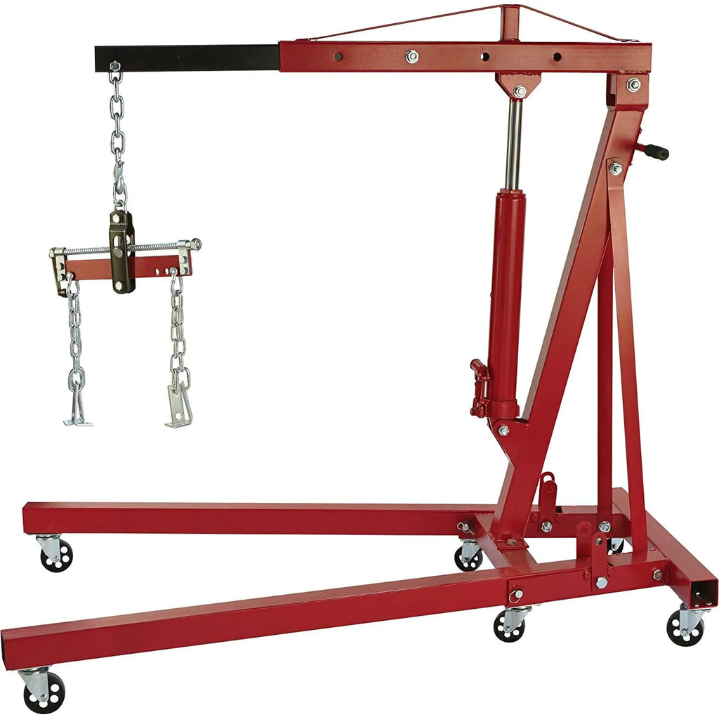 Strongway Hydraulic Engine Hoist with Load Leveler 2-Ton Capacity, 1in.-82 5/8in. Lift Range
