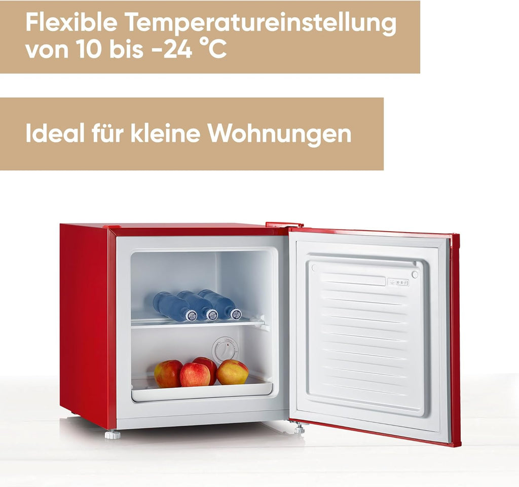 SEVERIN Retro Mini Kühl-/Gefrierbox (31 l), Gefrierschrank klein, Minikühlschrank mit flexibler Temperaturregelung, Tischkühlschrank, schwarz, GB 8880