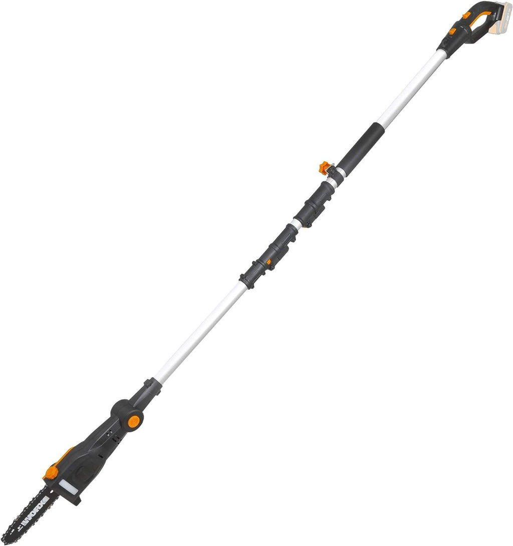WORX WG252E.9 Akku Teleskop Heckenschere - 45cm Schnittbreite - 10-Fach Verstellbarer Teleskopstiel bis 3,20 Meter Hhe - PowerShare kompatibel - Ohne Akku & Ladegert