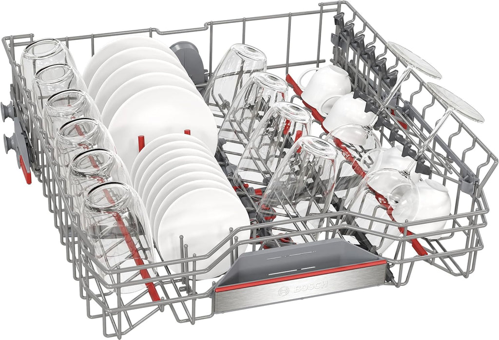 Bosch SMV4ETX08E, Serie 4, Smarter Geschirrspüler Vollintegriert 60 cm, Besteckkorb, Spülmaschine mit Programmassistent, besonders Leise, Rackmatic, Automatische Türöffnung, InfoLight, AquaStop