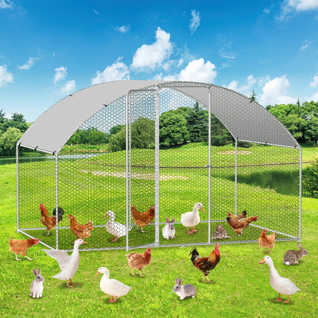 Sonnewelt Hühnerstall Freilaufgehege Kuppeldach Verzinktem Stahl 3x2x2m