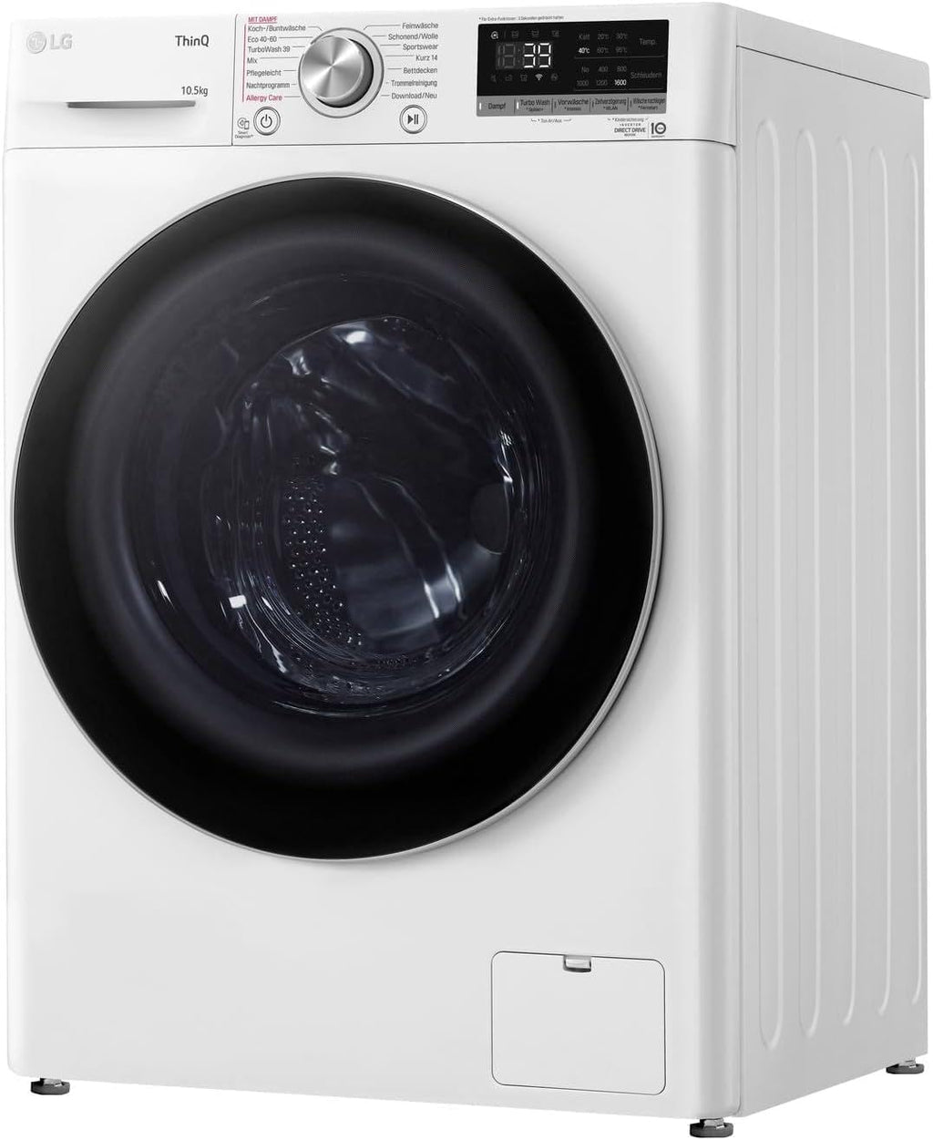LG F4WV7080, Klasse A, Frontlader-Waschmaschine 8 kg, 1400 U/Min, AI Direct Drive, Wi-Fi, Tiefenreinigung mit Dampf, Groe Kapazitt, TRIPLE A, Auentür aus Sicherheitsglas, 62 x 60 x 85 cm  Wei