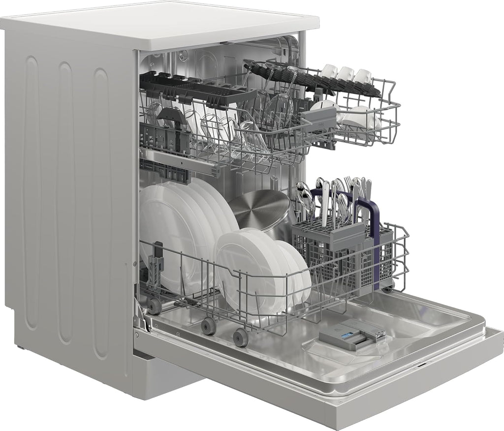 Beko BDFN26420W b300 freistehender Geschirrspüler, unterbaufhig, Platz für 14 Magedecke, Pro  Inverter Motor, TrayWash, HygieneIntense, 6 Programme, WaterSafe+, Wei
