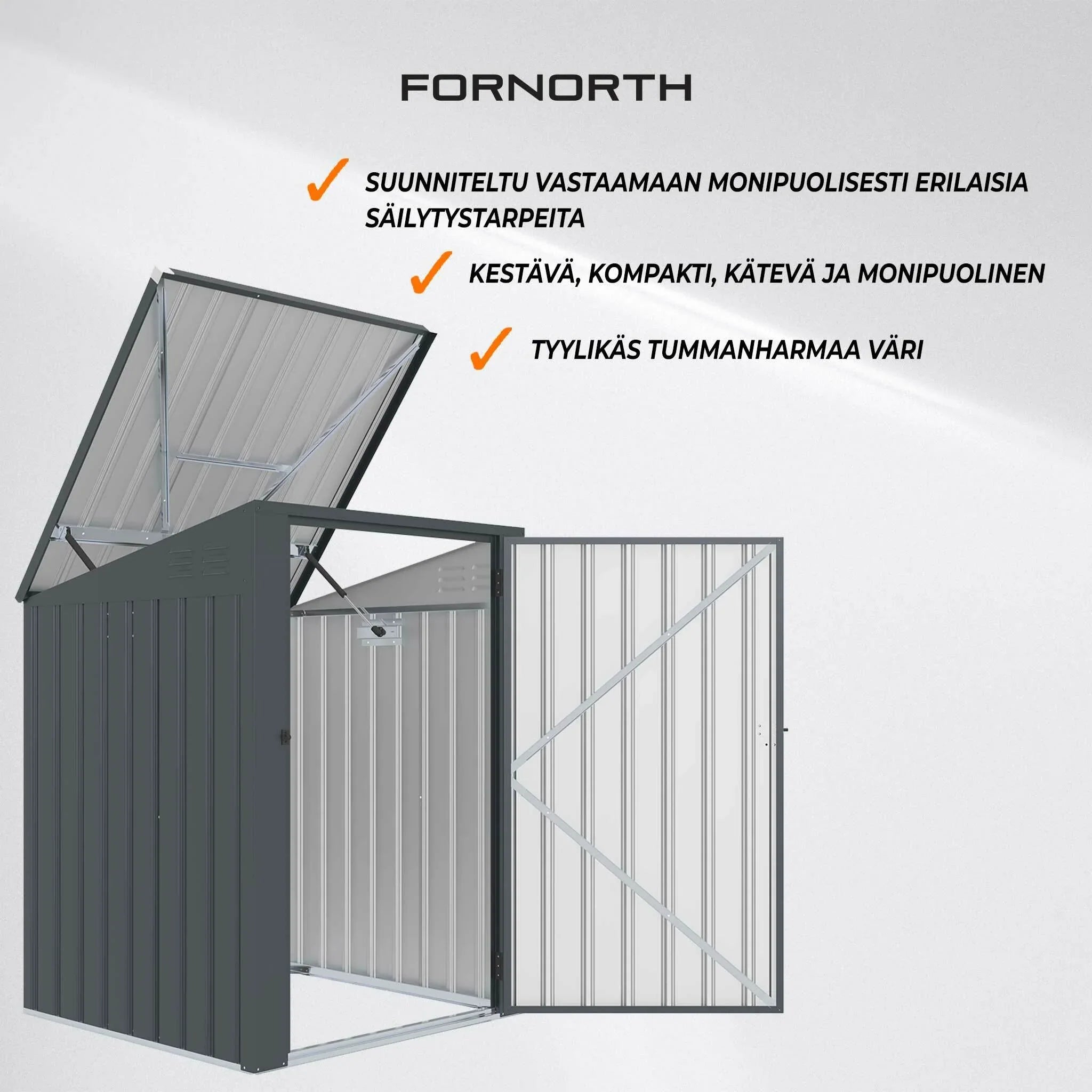Fornorth Müllschuppen 98x101x131cm, dunkelgrau