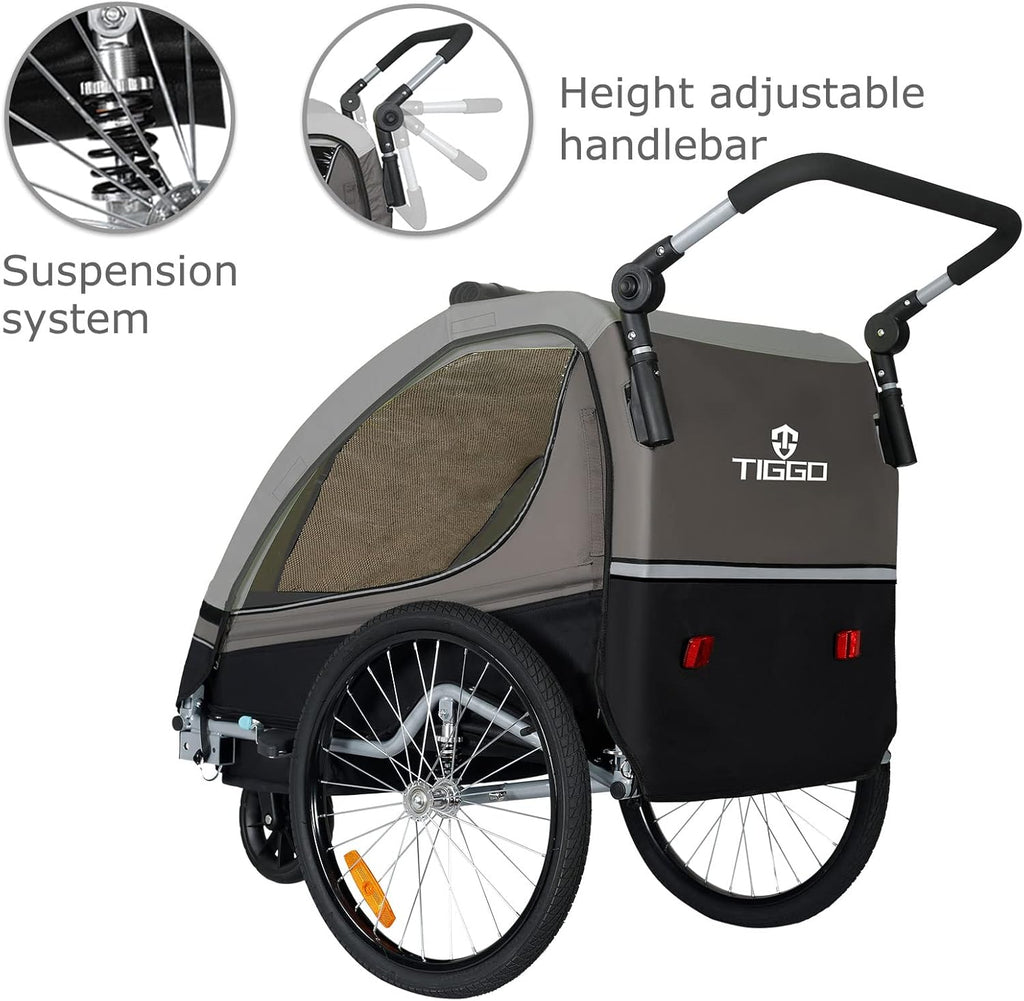Tiggo S2 Kinderanhänger mit Federung Jogger 2 in 1 Kinder Buggy fahrradanhänger Anhänger 360° Drehbar