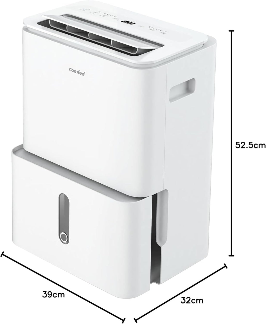 Comfee Luftentfeuchter, 30L/24h, Raumgröße ca. 180m³(80m²), Intelligenter Entfeuchtermodus, 24H Timer, Wassertank 3L, MDDP-30DEN7