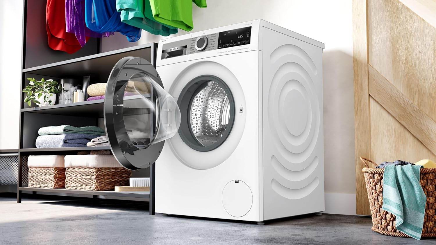 BOSCH WAN28127 Waschmaschine Serie 4, Frontlader mit 8kg Fassungsvermögen, 1400 UpM, Iron Assist, Active Water Plus, EcoSilence Drive, Speed Perfect, Weiß, 60cm