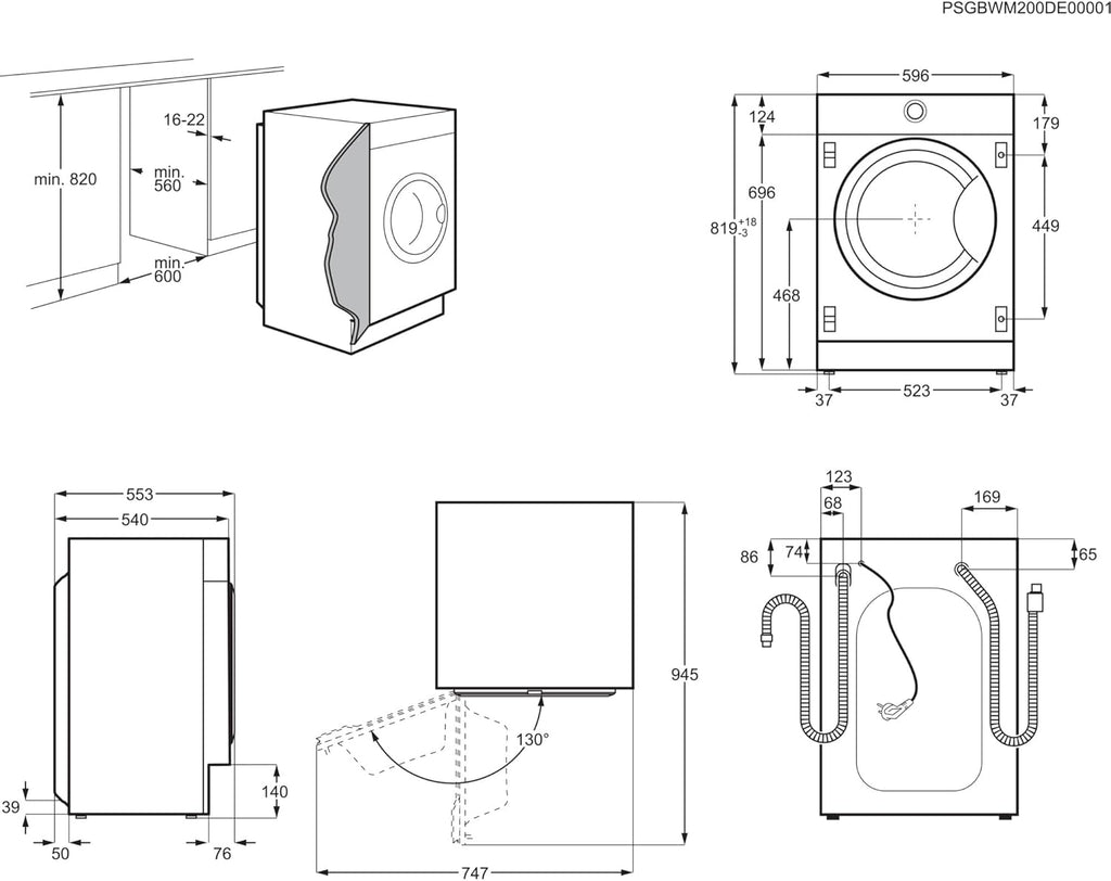 AEG L6FBG51470 Waschmaschine / Serie 6000 mit ProSense / Testsieger der Stiftung Warentest / 7,0 kg / Leise / Mengenautomatik / Nachlegefunktion / Kindersicherung / Wasserstopp / 1400 U/min