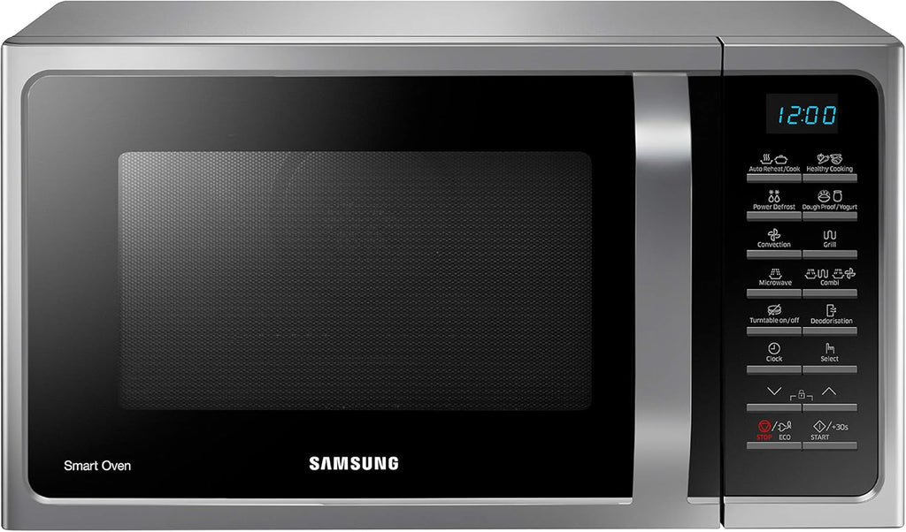 Samsung MC28H5015AS/EG Kombi-Mikrowelle mit Grill und Heißluft / 900 W / 28 L Garraum (Extra groß) / 51,7 cm Breite / Hefeteig-/Joghurt-Programm / silber