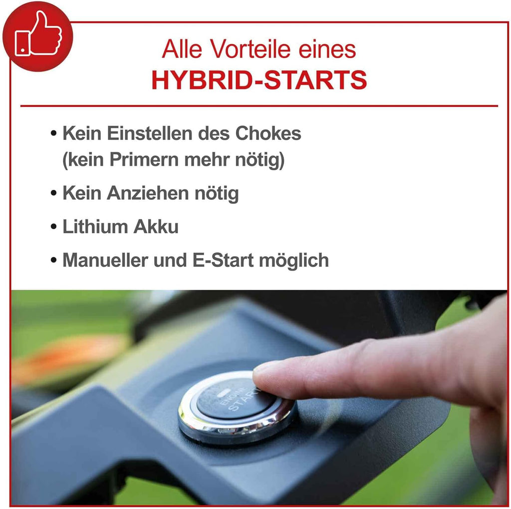 Scheppach MS150-46E Benzin Rasenmäher mit E-Start | 46cm Schnittbreite | Reinigungsfunktion | 55 Liter Fangkorb | Stahlgehäuse | 7-stufige Höhenverstellung | Mulchfunktion | Radantrieb | Seitenauswurf