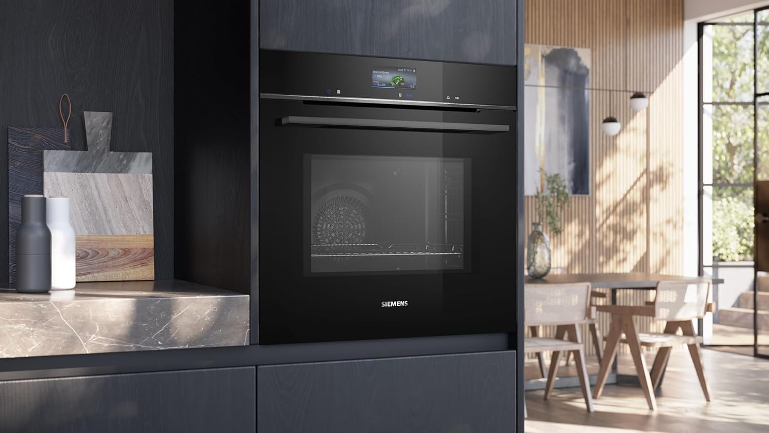Siemens HB572ABS3, iQ300, Einbau-Backofen 60 x 60 cm, Air Fry, activeClean Pyrolyse Selbstreinung, LED-Touchbedienung, 3D Heißluft, Schnellaufheizung, cookControl10 Automatikprogramme, Edelstahl