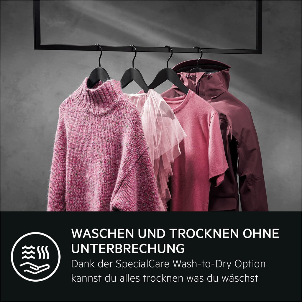 AEG L7WBA60680 Waschtrockner / DualSense - schonende Pflege / 8 kg Waschen / 5 kg Trocknen / D / energiesparend / Mengenautomatik / Nachlegefunktion / ProSteam - Auffrischfunktion / 1600 U/min Weiß