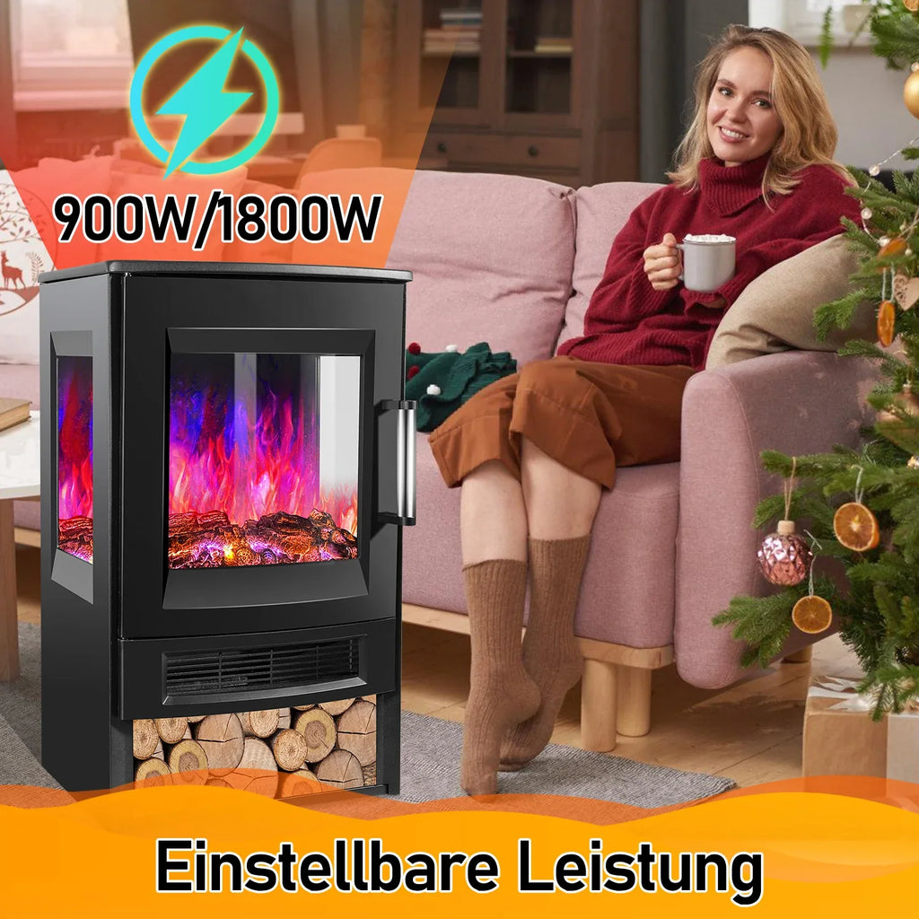 Sonnewelt Elektrokamin mit LED Flammenm WiFi Fernbedienung 900W/1800W