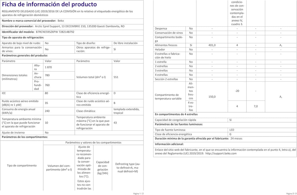 Beko RCNE366E70ZXBRN bPRO700 freistehende Kühl-/Gefrierkombination, großer Kühlschrank, 323 l Gesamtrauminhalt, HarvestFresh, NoFrost, leise, SmoothFit, 0°C-Zone, Dark Inox