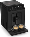 Krups Evidence ECOdesign Kaffeevollautomat mit Milchschlauch, 8 Getränke, 2-Tassen-Funktion, Recyceltes Material, Kaffeemaschine, Weiß/Schiefer, EA897A10