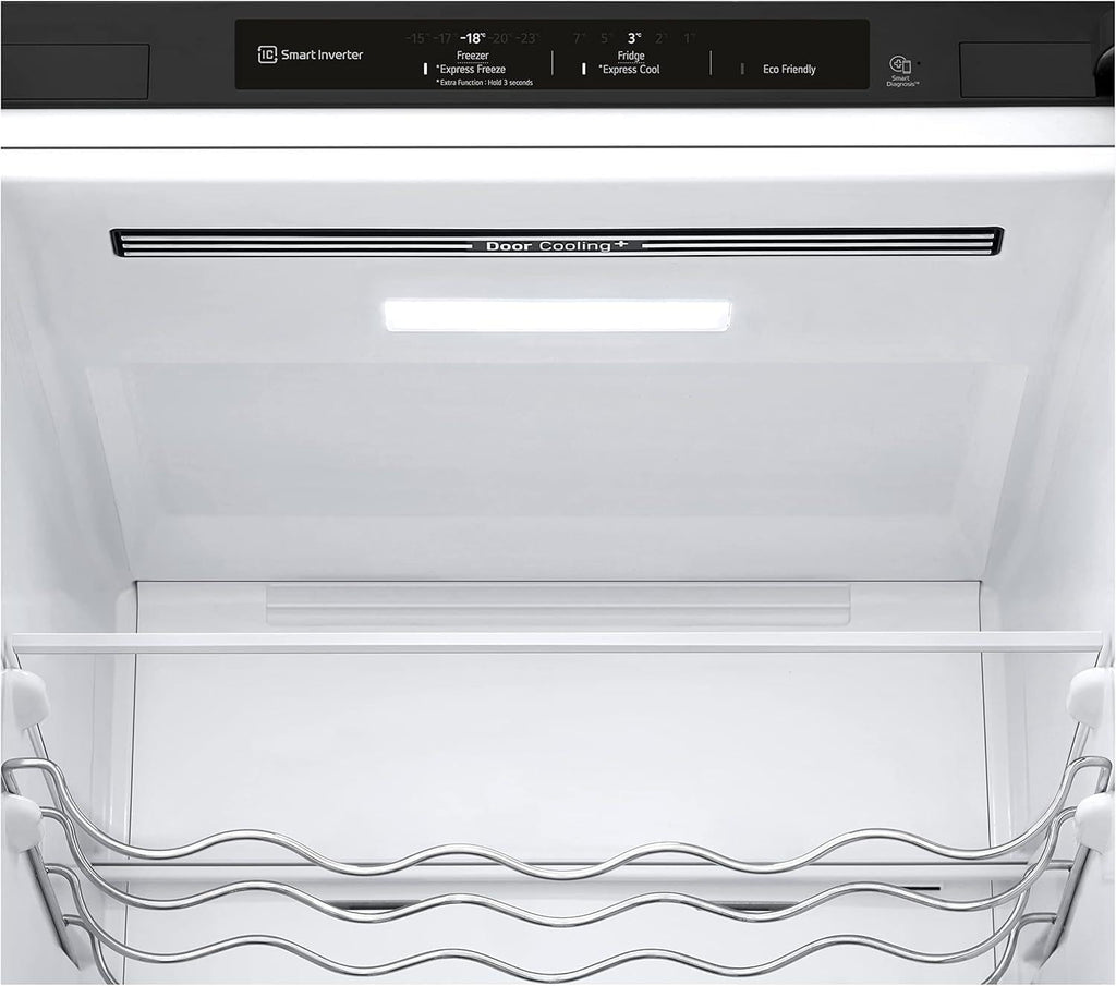 LG GBV22NCCEP Kühl-/Gefrierkombination – Smart Inverter Compressor, Total No Frost, Modern Flat Door Design, Matt Schwarz Metallic, Energieeffizienz A