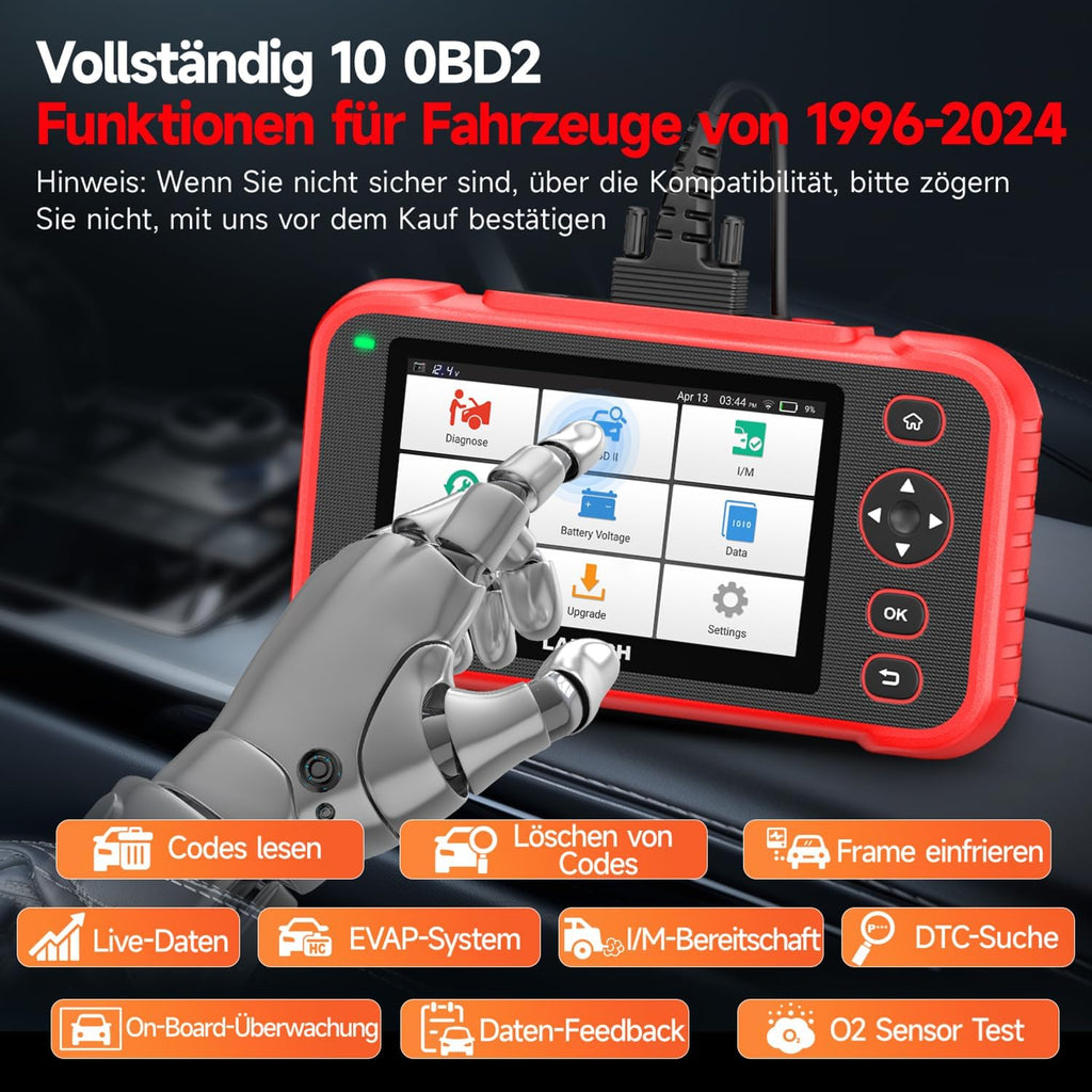 Launch CRP123I V2.0 OBD2 Diagnosegerät Auto, 4 Systeme Auslesegerät Auto, Launch Diagnosegerät mit Öl/EPB/DPF/SAS/BAS/BMS/Drosselklappe Reset, Auto VIN, Batterie-Test, Lebenslanges Update Scan Tool