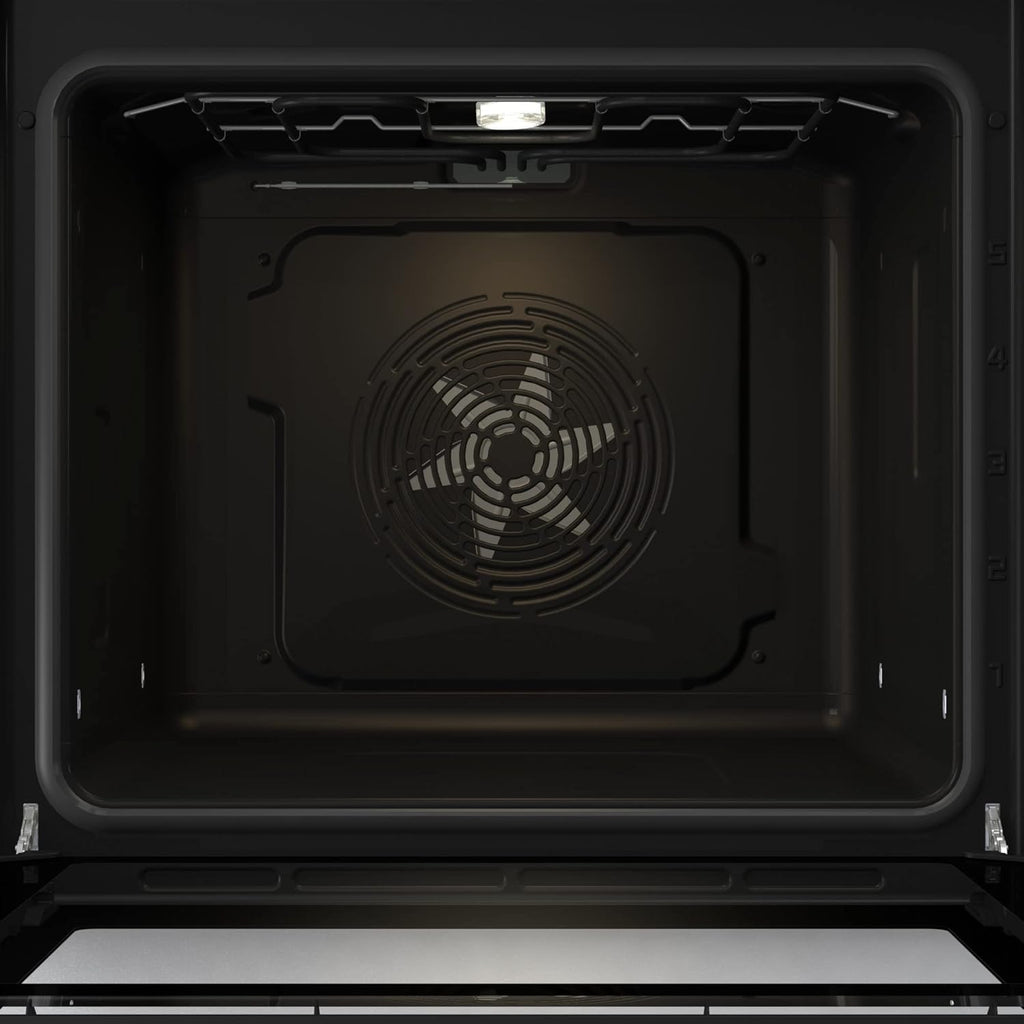 Gorenje 738971 Einbaubackofen-Set OptiBake Black Steam Pyro Set / 77L / Heißluft/Pyrolyse/ExtraSteam/GentleClose/AirFry/Pizzamode 300°C/PerfectGrill/Induktions-Kochfeld mit BridgeZone/schwarz