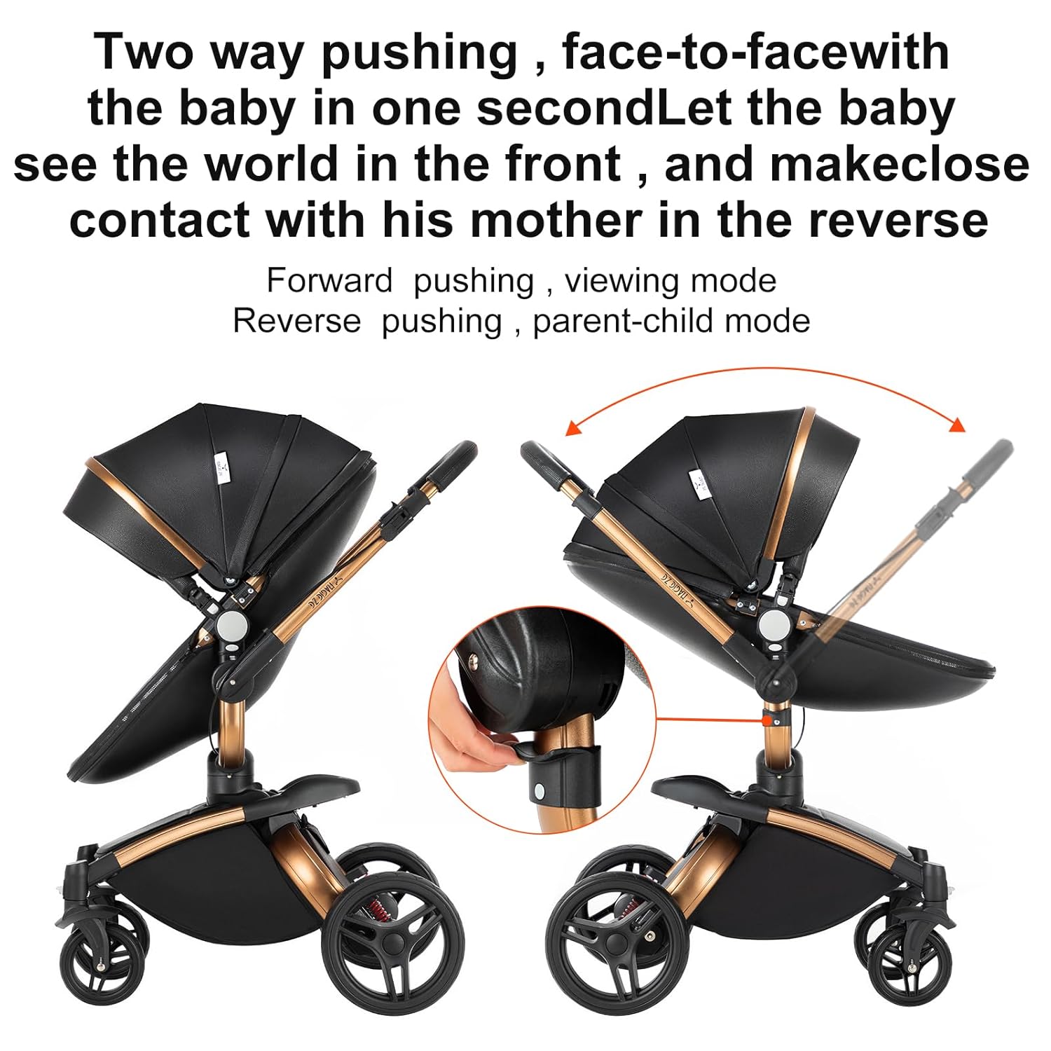 3 in 1 Kombikinderwagen 3 in 1 Reisesysteme Kinderwagen Infant Hochlandschaft Liegender Buggy Kinderwagen Neugeborenen Kinderwagen Faltbarer Standardkinderwagen (906 White)