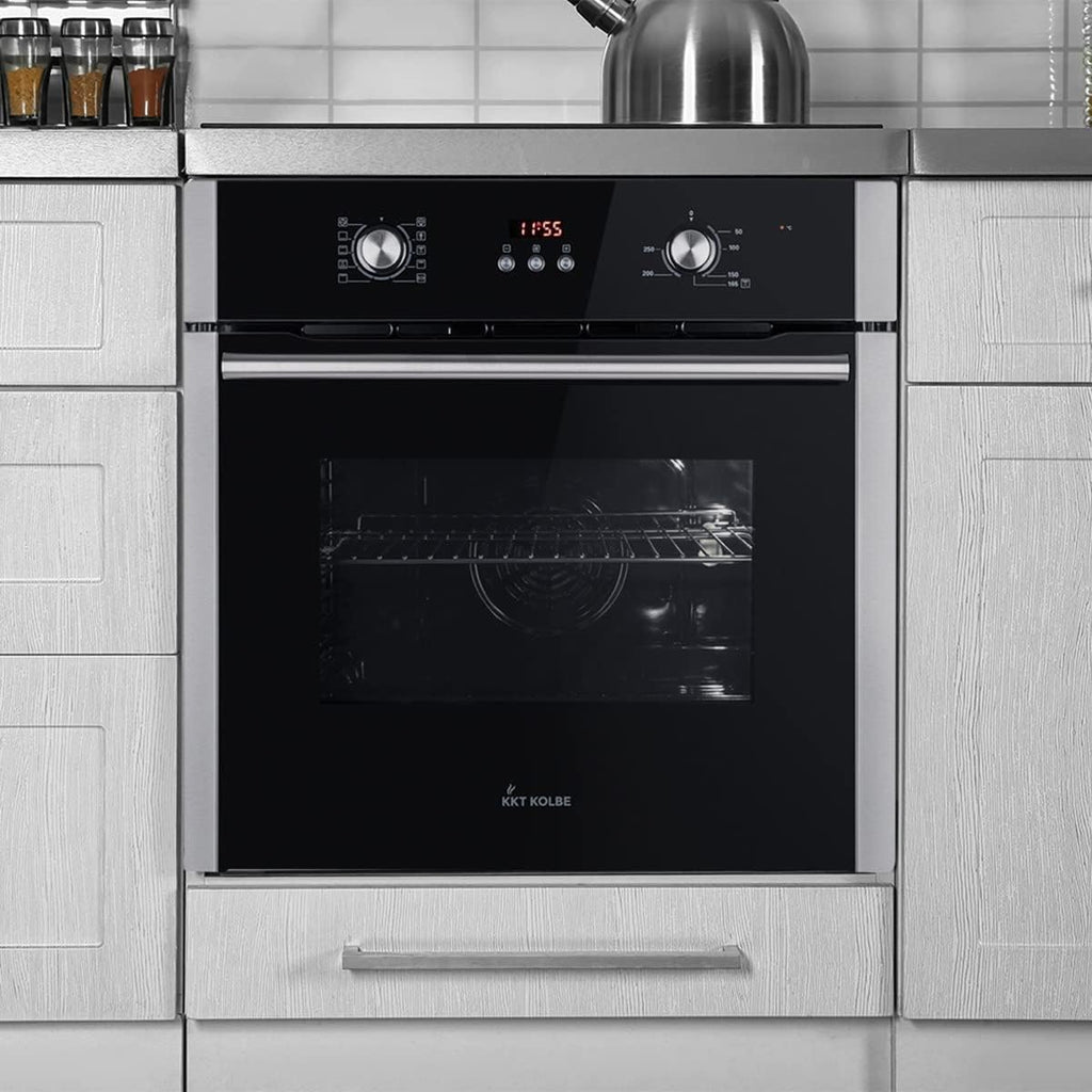 Autarkes Herdset: 60cm Einbaubackofen BO8805SS + 59cm Kochfeld CH5901RL | Grill | Heißluft | Automatik-Timer | 2-fach Wärmeschutzverglasung | Kindersicherung | Knebelbedienung | SET8805CH59RL