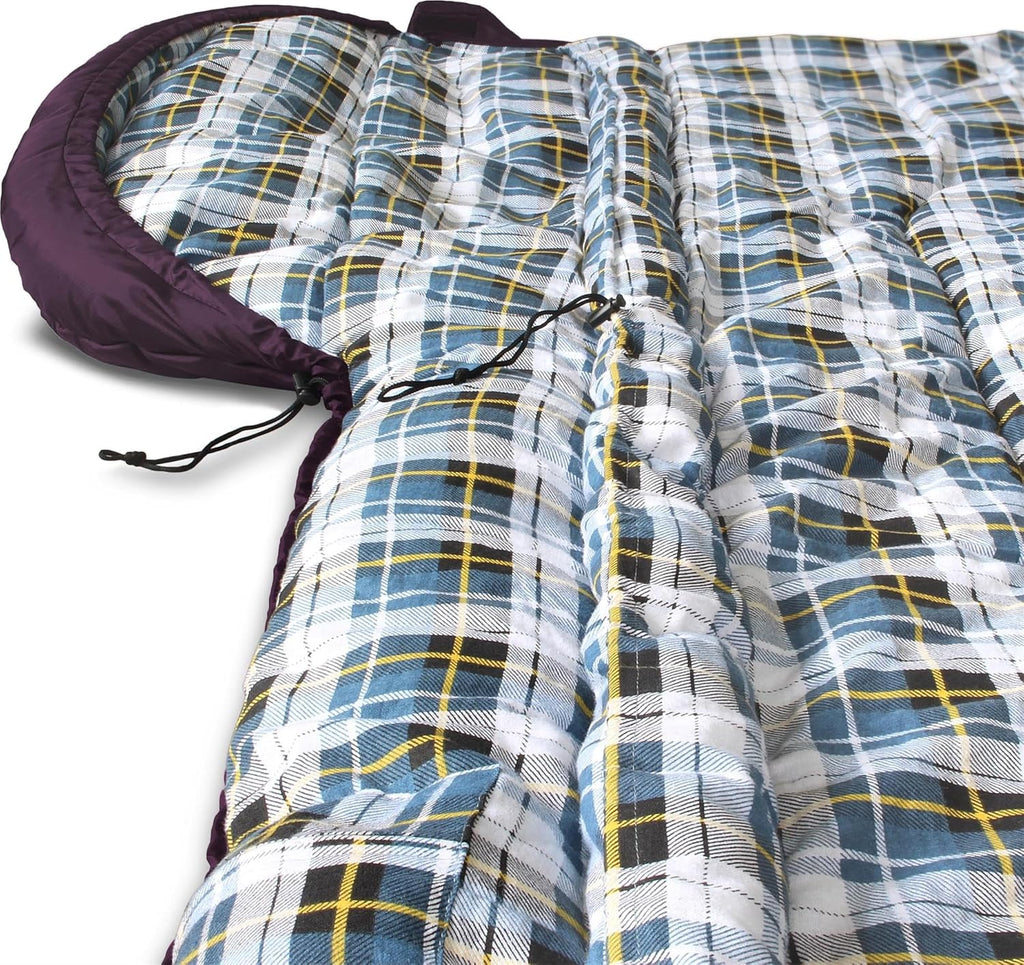 normani 4-in-1-Funktion Extrem Outdoor Schlafsack 'Antarctica' aus Nylon Rip-Stop mit 500 + 250 g/m² Hollow Fiber Füllung 220 x 90 cm