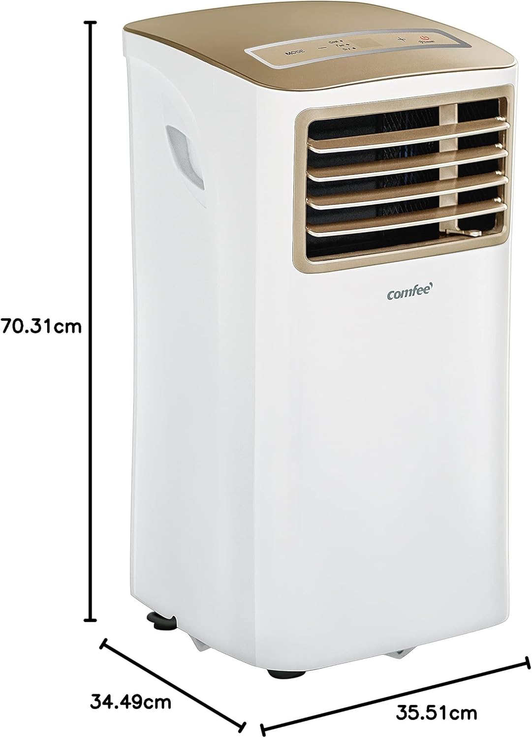 Comfee Mobiles Klimagerät Breezy Cool Pro 2.6,9000 BTU 2,6kW, Kühlen&Ventilieren&Entfeuchten,APP-Steuerung,Raumgröße bis 88m³(33㎡),Mobile Klimaanlage mit Abluftschlauch