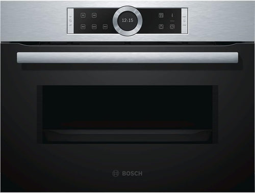 Bosch BFR634GS1 Serie 8 Einbau-Mikrowelle, Türanschlag Rechts, AutoPilot 7 Automatikprogramme, Reinigungsunterstützung, TFT-Touchdisplay, LED-Beleuchtung gleichmäßige Ausleuchtung, 38 x 60 cm, 900 W