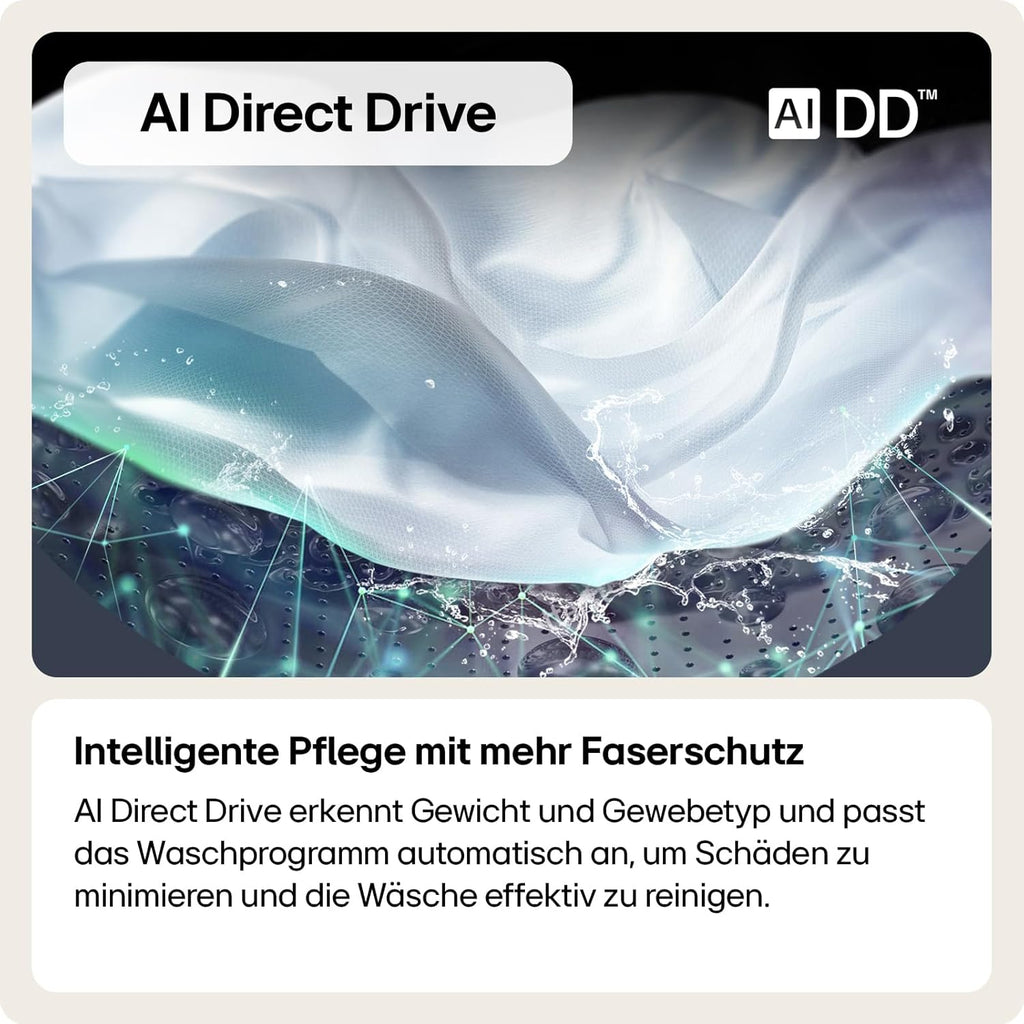 LG F4WV7080, Klasse A, Frontlader-Waschmaschine 8 kg, 1400 U/Min, AI Direct Drive, Wi-Fi, Tiefenreinigung mit Dampf, Groe Kapazitt, TRIPLE A, Auentür aus Sicherheitsglas, 62 x 60 x 85 cm  Wei