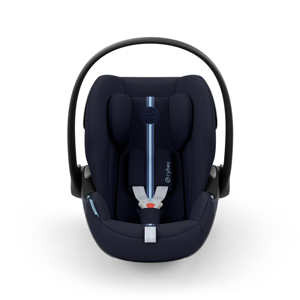 CYBEX Gold Babyschale Cloud G i-Size Comfort, Inkl. Neugeboreneneinlage, Ab Geburt bis ca. 24 Monate, Für Kinder ab 40 cm bis 87 cm, Max. 13 kg, Moon Black