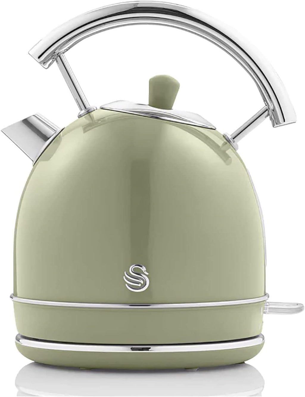 Swan Retro Frühstücks-Set 1,8 L Wasserkocher, 2 Scheiben Breitschlitz-Brottoaster, 20L Digital-Mikrowelle, 6 Leistungsstufen, Timer, Spiegeltür, Vintage Design, Grün, Einheitsgröße