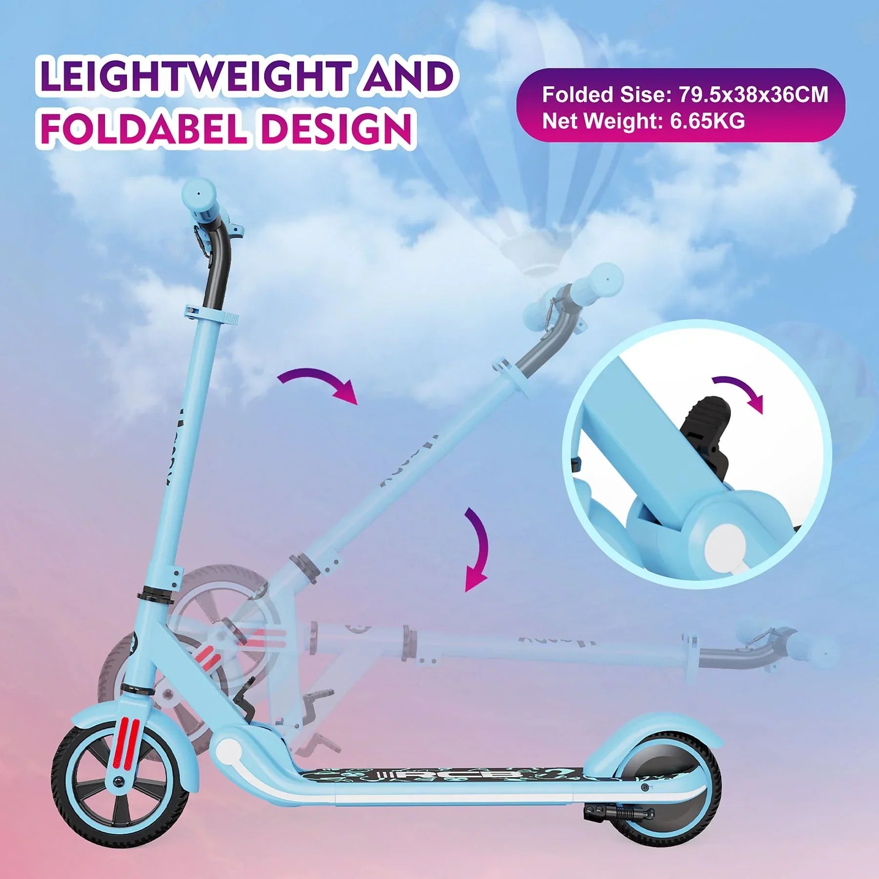 RCB R11 Kid E-scooter mit RCB Logo - Leichter Elektroroller für Kinder