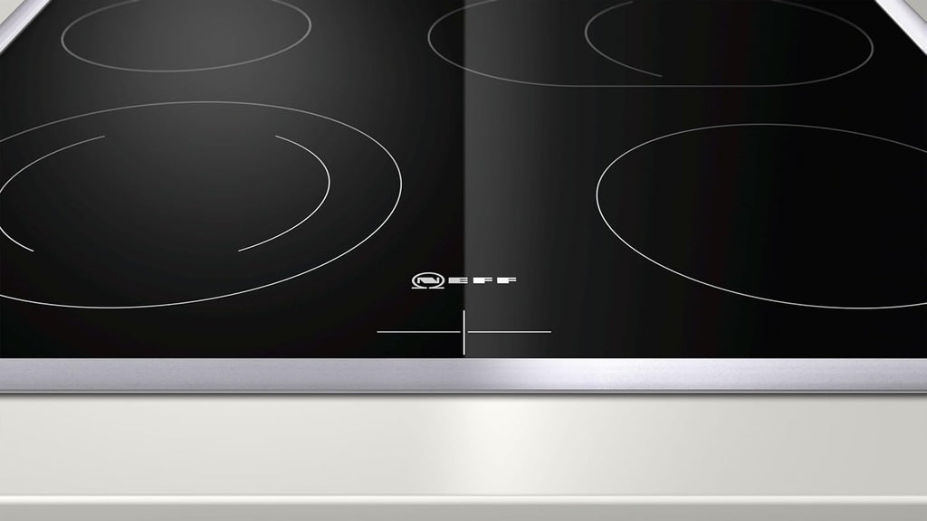 NEFF EDX442, Set bestehend aus E1ECD0AN0, N 30, Einbauherd mit CircoTherm, 60 x 60 cm, Edelstahl und M13R42N2, N 50, herdgesteuertes Elektrokochfeld, 60 cm, Schwarz, mit Rahmen aufliegend