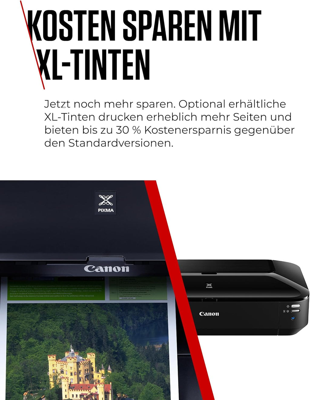Canon PIXMA iX6850 Drucker Farbtintenstrahl Multifunktionsgerät DIN A3+ (Bürodrucker, Fotodruck, Textdruck, 9.600 x 2.400 DPI, WiFi, WLAN, USB, 5 Separate Tinten, Direktdruck, Print App) schwarz