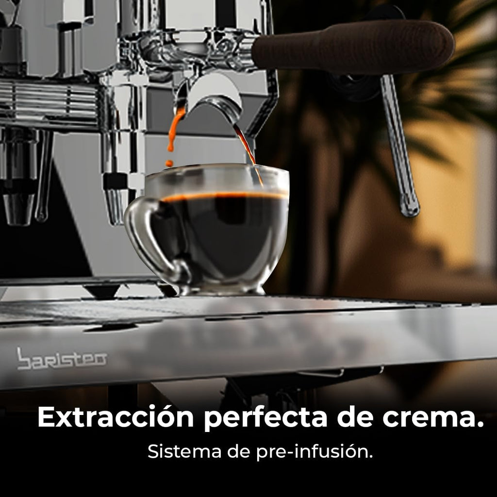 Cecotec Espresso-Kaffeemaschine Barista Baristeo Intima, professionelle Barista-Espressomaschine, Vorbrüh-System, 15 Bar Pumpe, einfaches Befüllen, 1,7L Wassertank und Tassenwärmer
