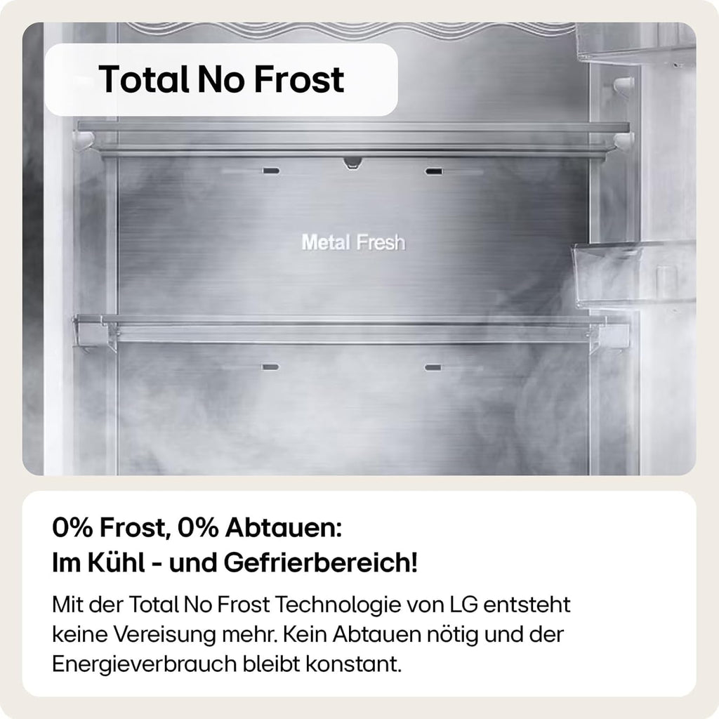 LG GLM71MCCSX, Klasse C, 386 L, Kühlgerät mit Touchdisplay, XXL-Stauraum, DoorCooling+, WiFi - Matte Black