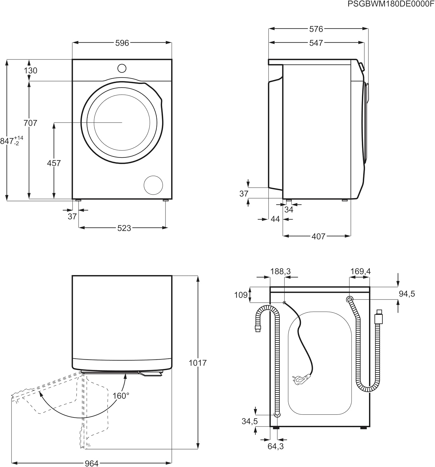 AEG L7WBA60680 Waschtrockner / DualSense - schonende Pflege / 8 kg Waschen / 5 kg Trocknen / D / energiesparend / Mengenautomatik / Nachlegefunktion / ProSteam - Auffrischfunktion / 1600 U/min Weiß