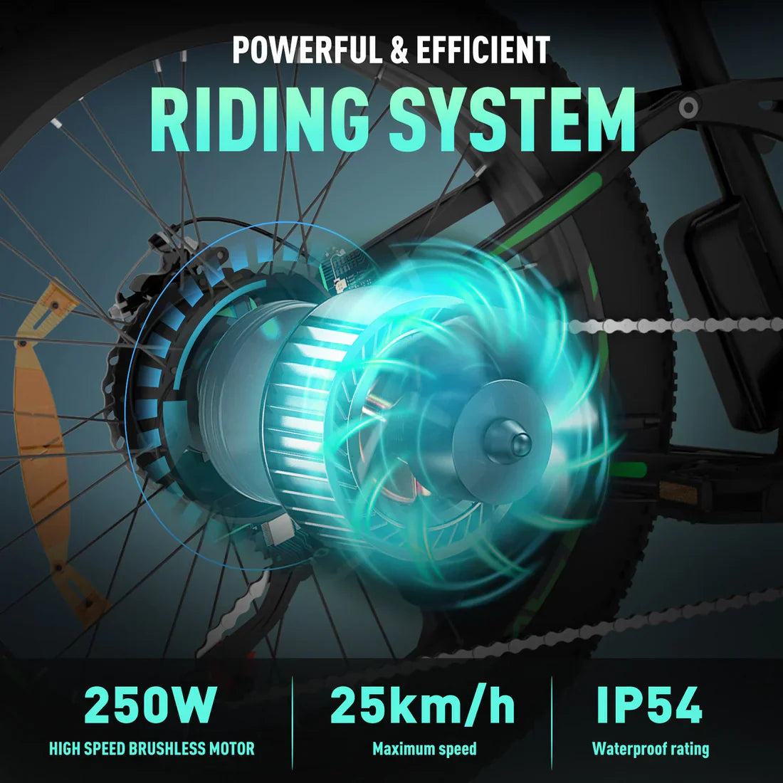 Hitway BK9 E-Bike - 500W Motor, 48V 15Ah, 26 x 4.0 Fat Tire - All-Terrain Mountain E-Bike