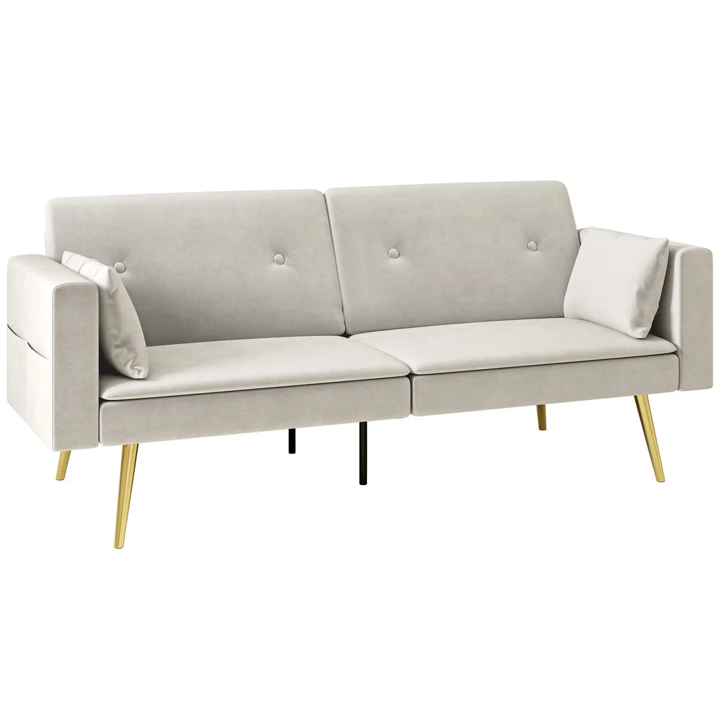 HOMCOM Schlafsofa 2-Sitzer mit 3-fach verstellbarer Rückenlehne, Seitentasche