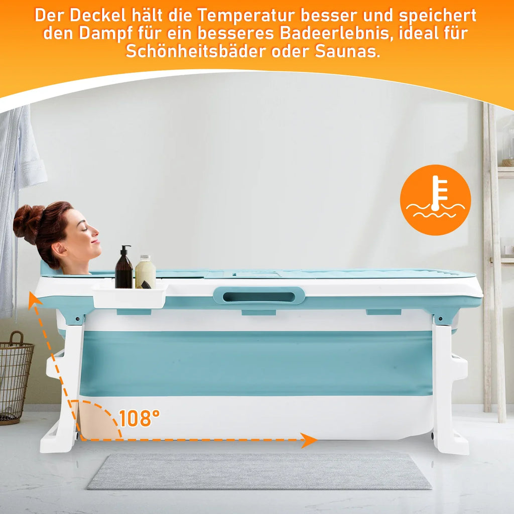 Sonnewelt Faltbare Badewanne mit Abdeckung